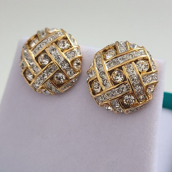 1960's Rhinestone Choker & Clip On Earring Set - Picture 4 of 8